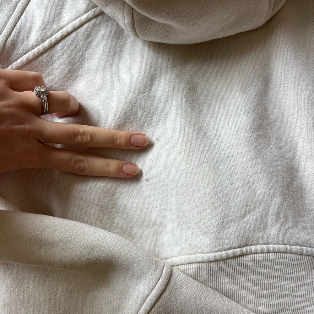 Lululemon Scuba Full Zip-Up Cropped Hoodie in Bone - Picture 8 of 11